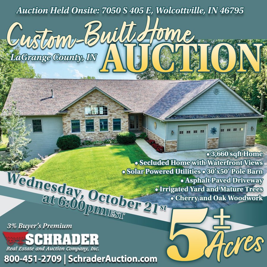 REAL ESTATE AUCTION - 5+/-ACRES OFFERED IN 1 TRACT IN LAGRANGE COUNTY, INDIANA