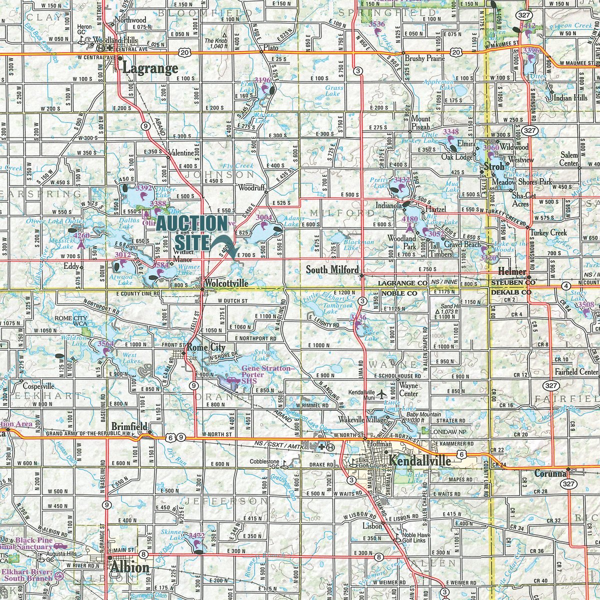 Area map - REAL ESTATE AUCTION - 5+/-ACRES OFFERED IN 1 TRACT IN LAGRANGE COUNTY, INDIANA