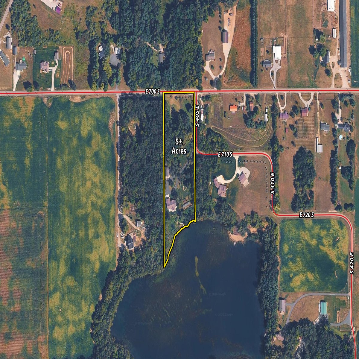 Tract map - REAL ESTATE AUCTION - 5+/-ACRES OFFERED IN 1 TRACT IN LAGRANGE COUNTY, INDIANA