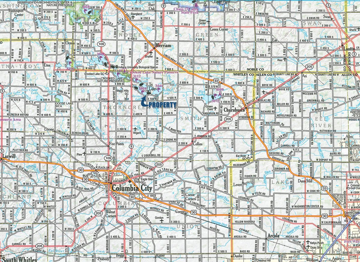 Area map - TIMED ONLINE ONLY REAL ESTATE AUCTION IN WHITLEY COUNTY, INDIANA