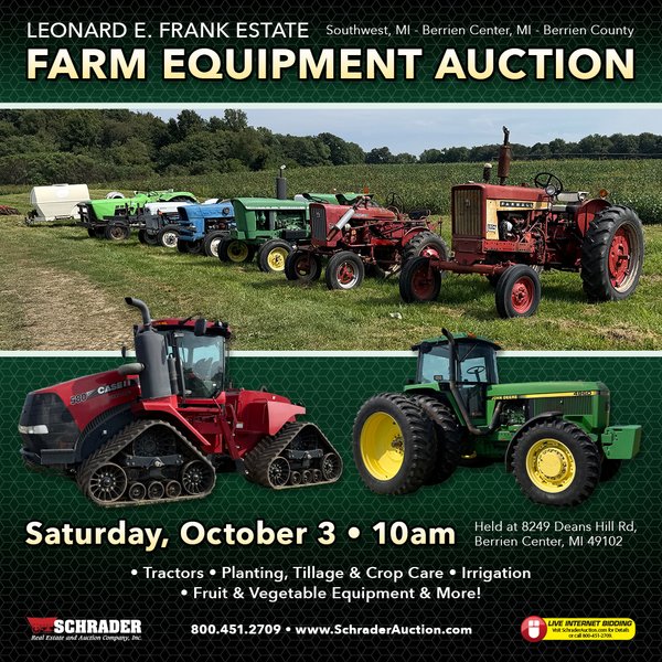 FARM EQUIPMENT AUCTION IN BERRIEN COUNTY, MICHIGAN