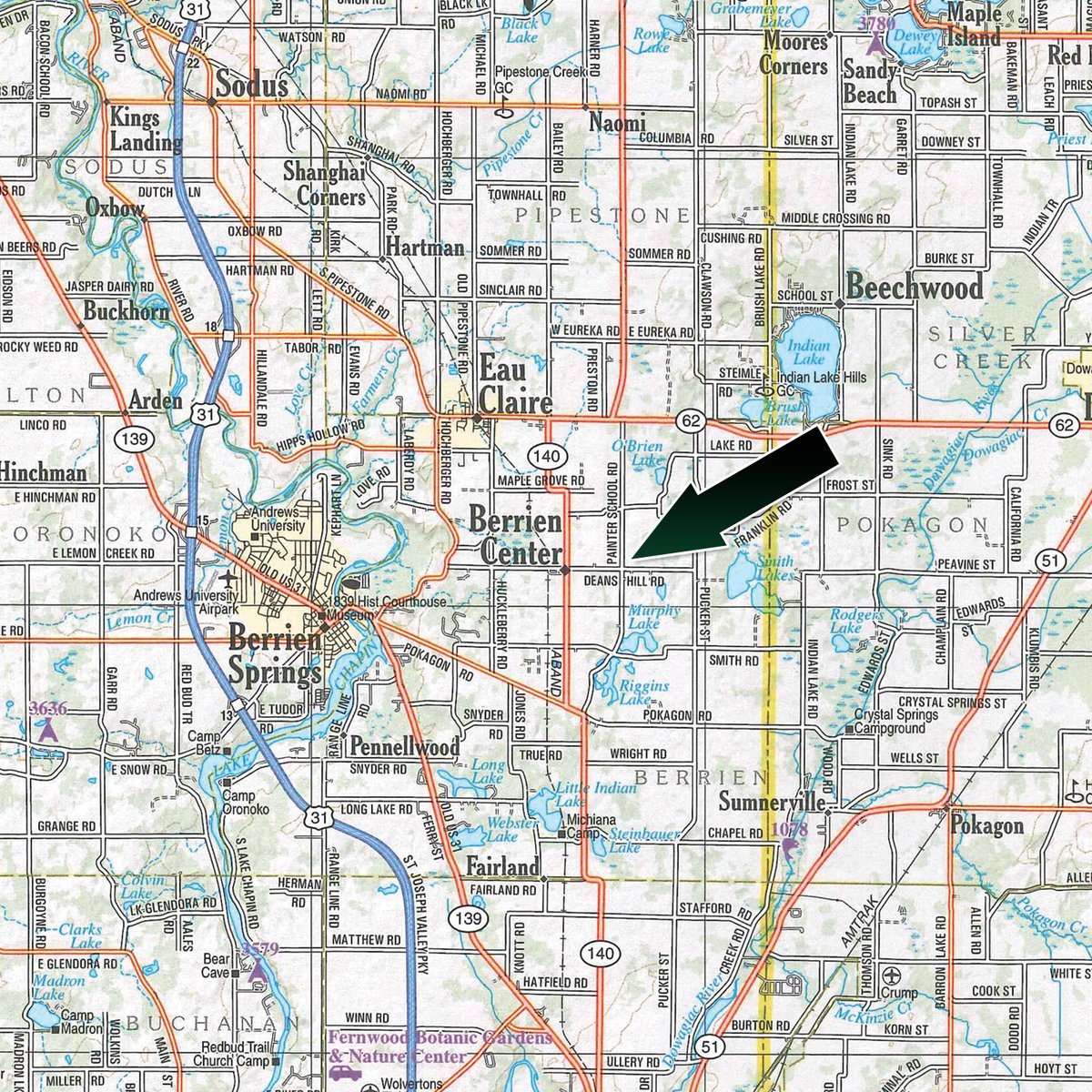 Area map - FARM EQUIPMENT AUCTION IN BERRIEN COUNTY, MICHIGAN