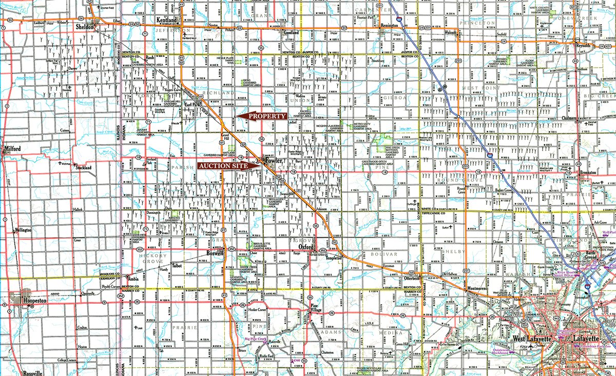 Area map - REAL ESTATE AUCTION - 3.179+/-ACRES OFFERED IN 1 TRACT IN BENTON COUNTY, INDIANA