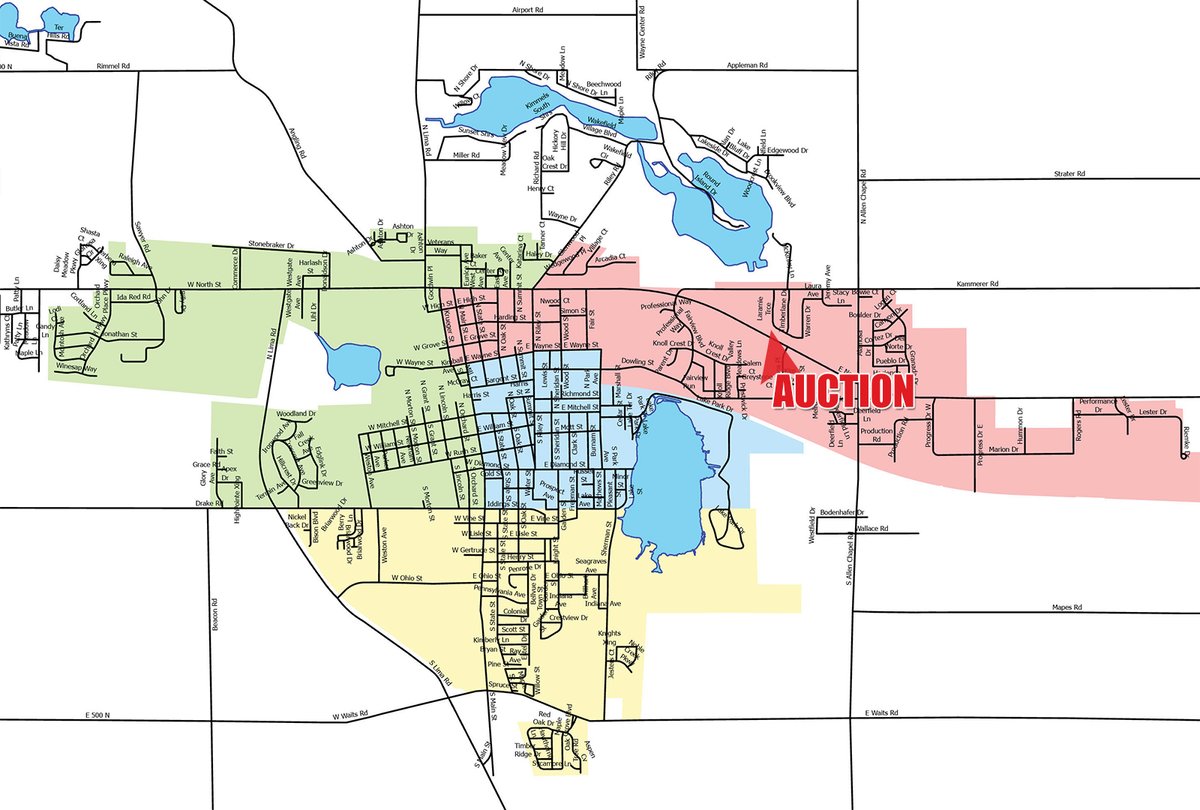 Area map - REAL ESTATE AUCTION - .61+/-ACRES OFFERED IN 1 TRACT IN NOBLE COUNTY, INDIANA