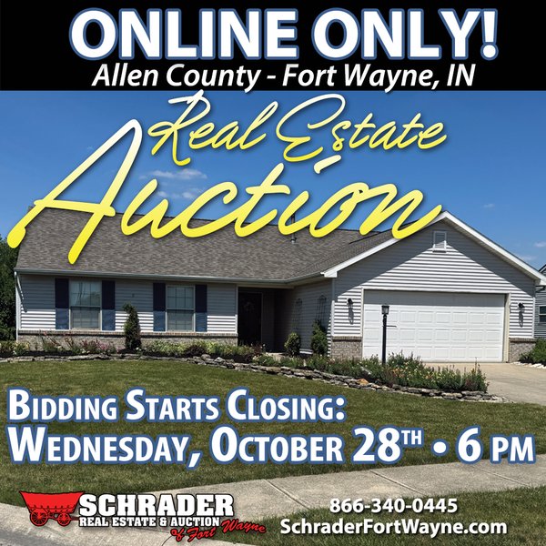 TIMED ONLINE ONLY REAL ESTATE AUCTION IN ALLEN COUNTY, INDIANA
