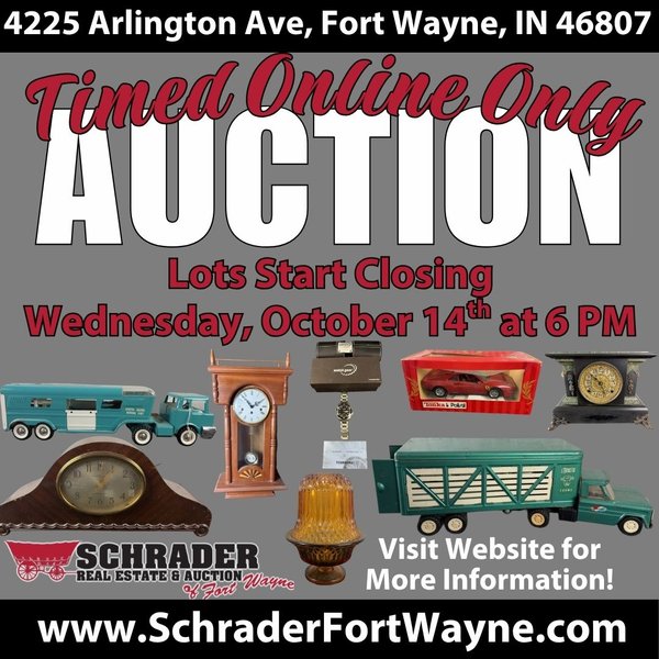 TIMED ONLINE ONLY PERSONAL PROPERTY AUCTION IN ALLEN COUNTY, INDIANA