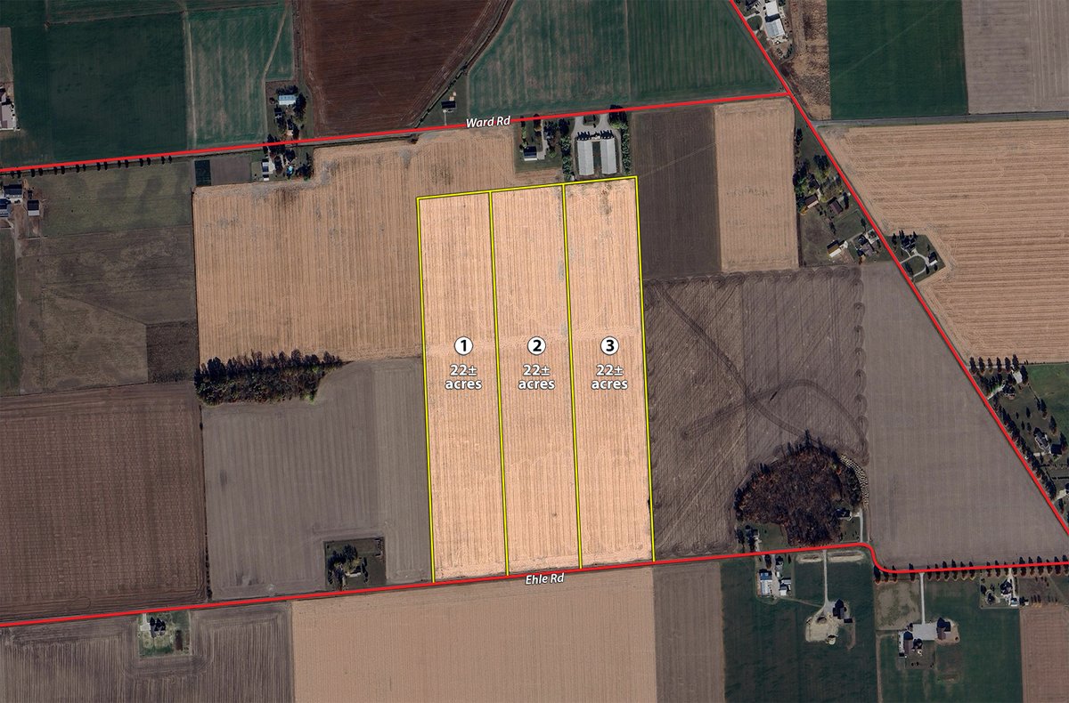 Tract map - LAND AUCTION - 66+/-ACRES OFFERED IN 3 TRACTS IN ALLEN COUNTY, INDIANA
