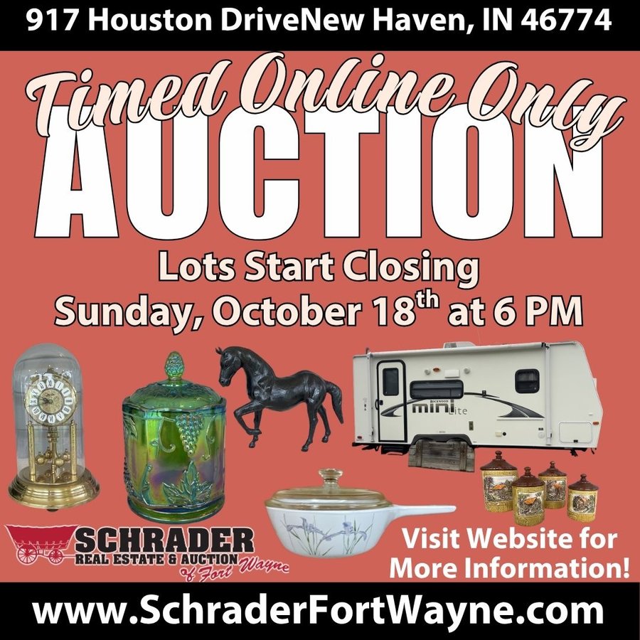 TIMED ONLINE ONLY PERSONAL PROPERTY AUCTION IN ALLEN COUNTY, INDIANA