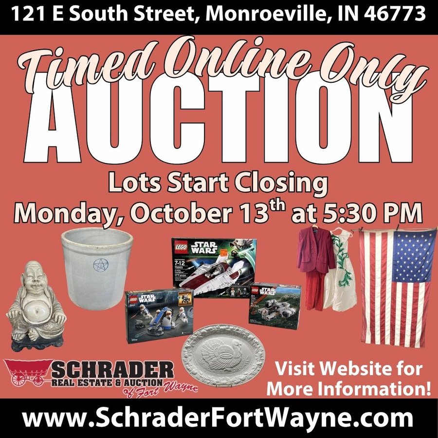 TIMED ONLINE ONLY PERSONAL PROPERTY AUCTION IN ALLEN COUNTY, INDIANA