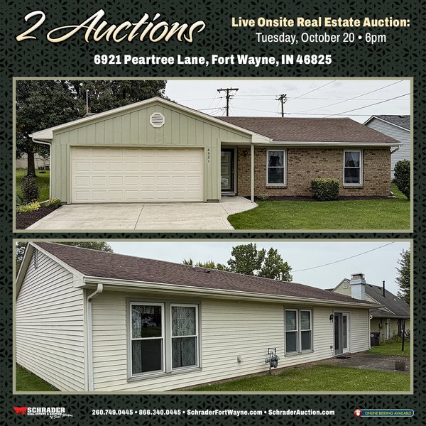 REAL ESTATE AUCTION OFFERED IN 1 TRACT IN ALLEN COUNTY, INDIANA - 6921 Peartree Lane, Ft Wayne, IN 46825 - Allen County, Indiana