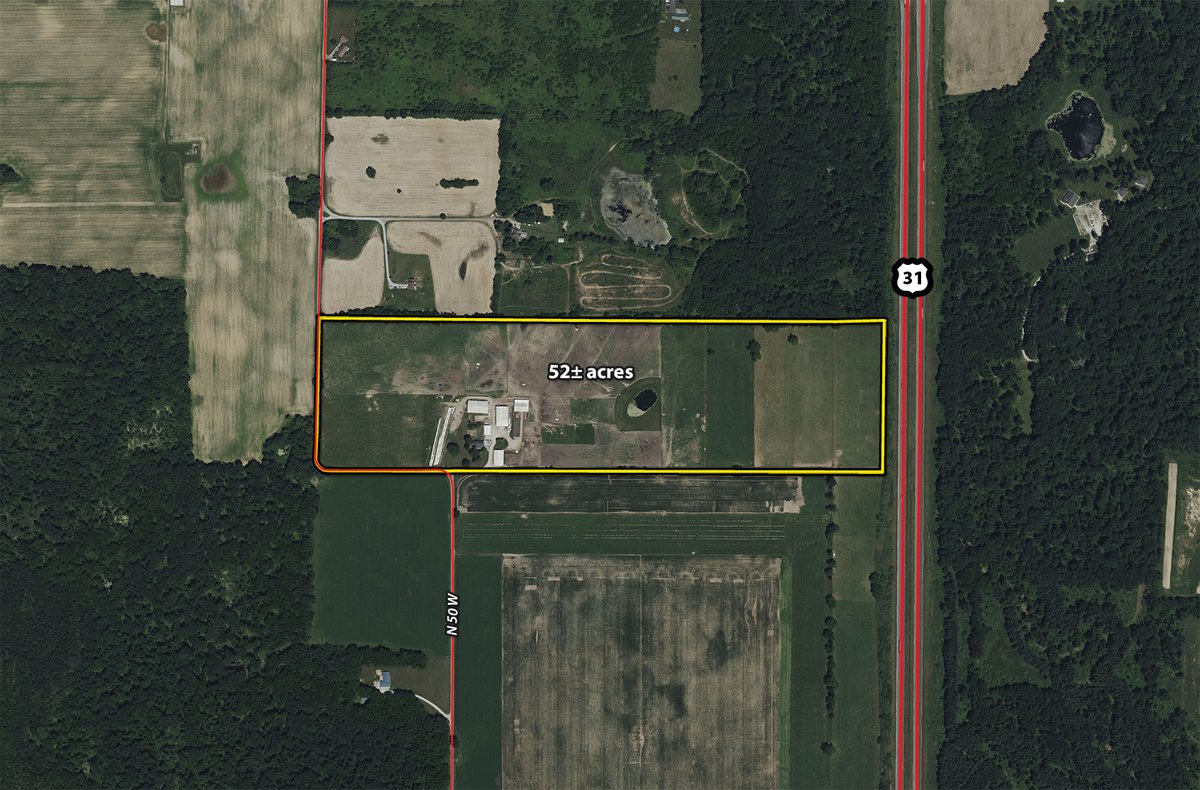 Plat map - FARMLAND FOR SALE - 52+/-ACRES IN FULTON COUNTY, INDIANA
