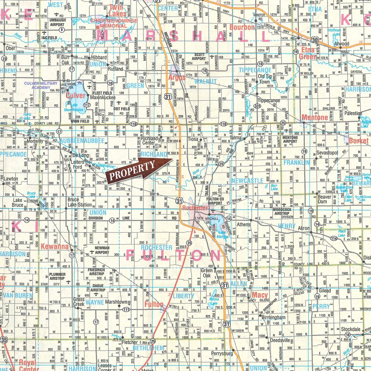 Area map - FARMLAND FOR SALE - 52+/-ACRES IN FULTON COUNTY, INDIANA
