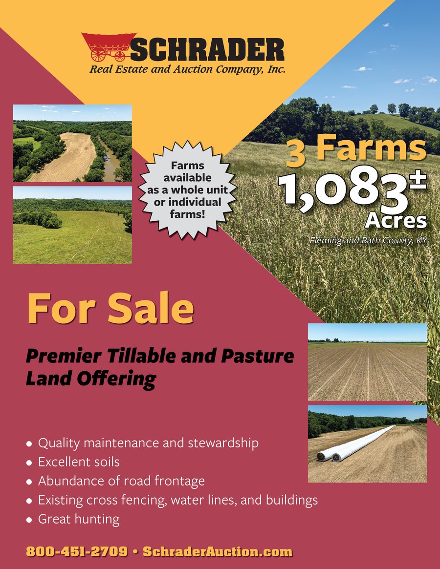 For sale: 3 FARMS FOR SALE - 1,083 ACRES IN FLEMING AND BATH COUNTY, KENTUCKY - 944 Evans Sisters Rd, Hillsboro, KY, 41049