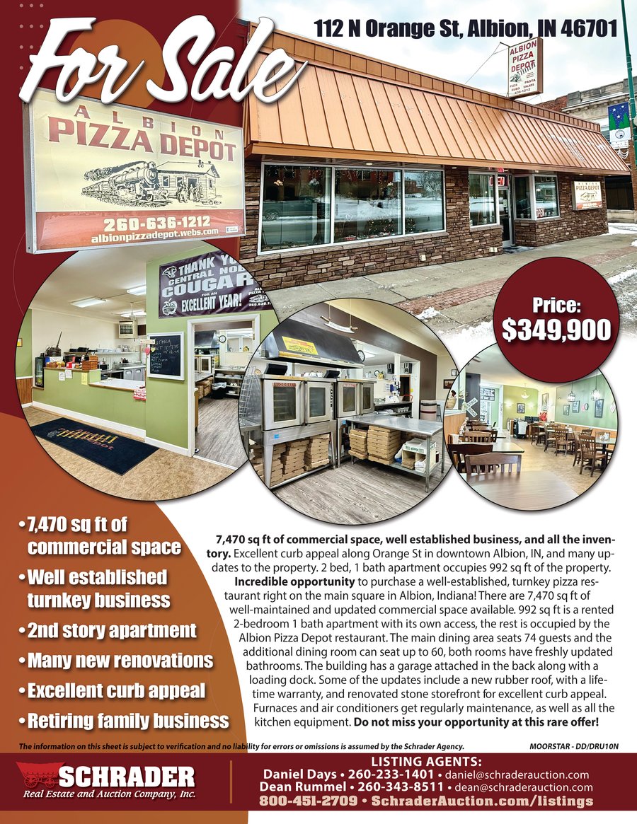 For sale: TURNKEY BUSINESS FOR SALE IN NOBLE COUNTY, INDIANA - 112 N Orange St, Albion, IN 46701