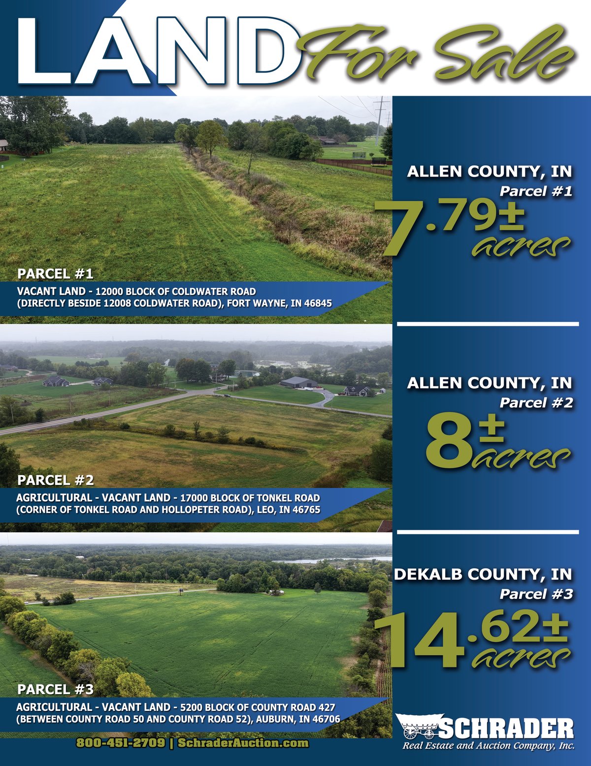 Listing brochure cover - LAND FOR SALE - 14.62+/-ACRES IN DEKALB COUNTY, INDIANA
