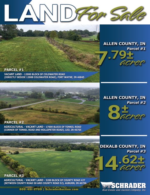 For sale:LAND FOR SALE - 7.79+/-ACRES IN ALLEN COUNTY, INDIANA - 12000 Block of Coldwater Rd, Ft Wayne, IN