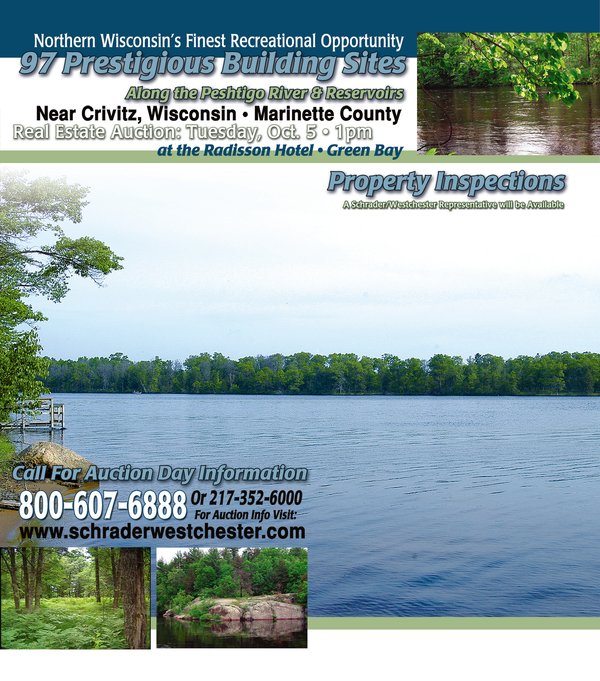 97 PRESTIGIOUS BUILDING SITES ALONG THE PESHTIGO RIVER & RESERVOIRS IN MARINETTE COUNTY, WISCONSIN