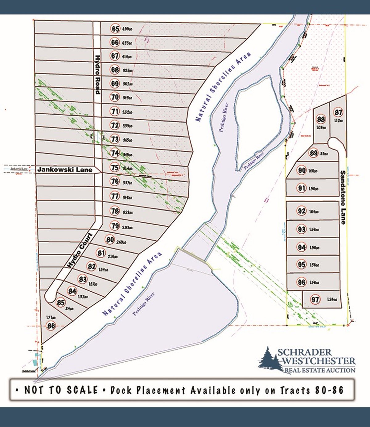 Hydro Tract Map - 97 PRESTIGIOUS BUILDING SITES ALONG THE PESHTIGO RIVER & RESERVOIRS IN MARINETTE COUNTY, WISCONSIN