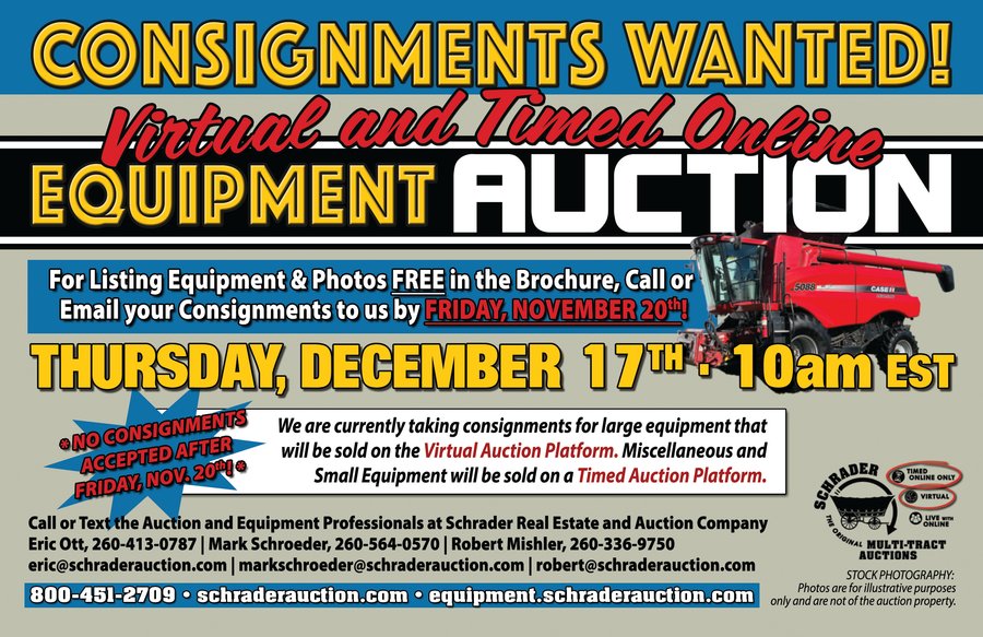WANTED LARGE FARM EQUIPMENT FOR VIRTUAL AUCTION