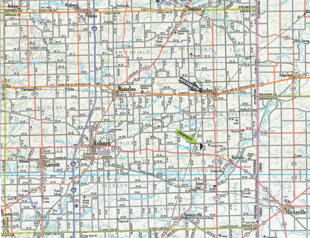 Area map - FARMLAND AUCTION - 73+/-ACRES OFFERED IN 3 TRACTS IN DEKALB COUNTY, INDIANA
