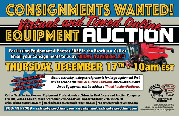 WANTED SMALL EQUIPMENT FOR TIMED ONLINE AUCTION - Various Locations