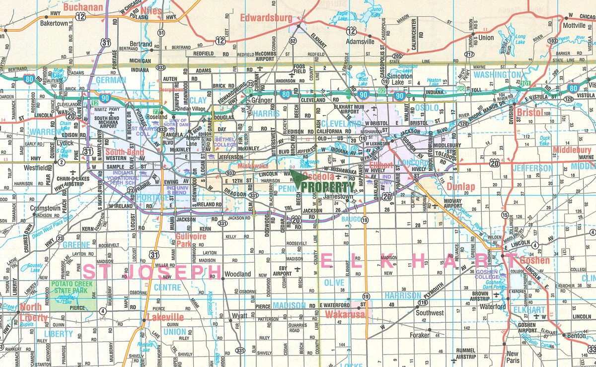 Area map - TIMED ONLINE REAL ESTATE AUCTION - 11.91+/-ACRES OFFERED IN 1 TRACT IN ST JOSEPH COUNTY, INDIANA