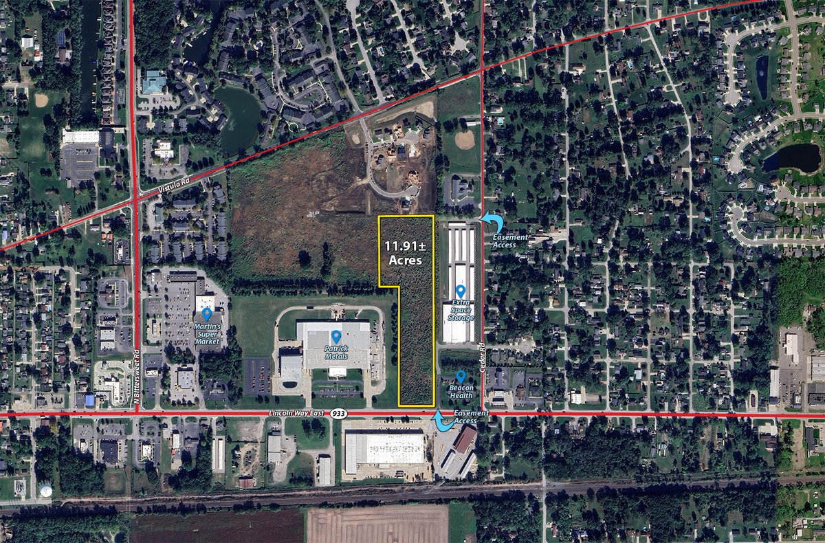 Tract map - TIMED ONLINE REAL ESTATE AUCTION - 11.91+/-ACRES OFFERED IN 1 TRACT IN ST JOSEPH COUNTY, INDIANA