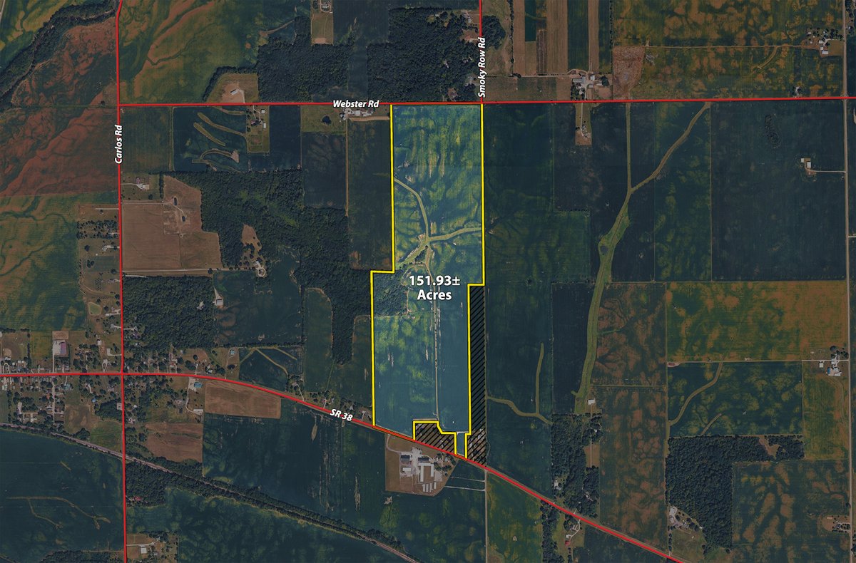Plat map - LAND FOR SALE - 151.93+/-ACRES IN WAYNE COUNTY, INDIANA