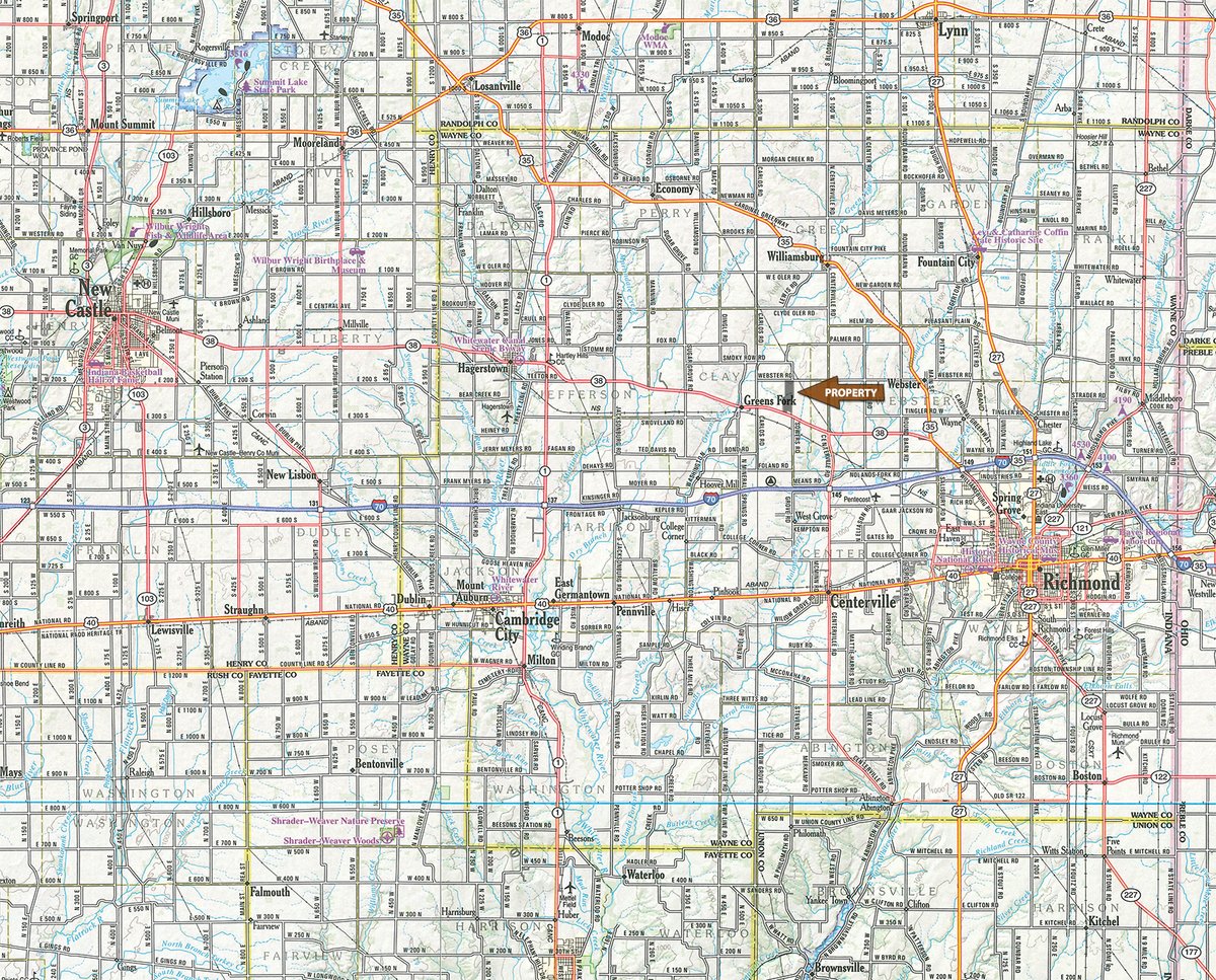 Tract map - LAND FOR SALE - 151.93+/-ACRES IN WAYNE COUNTY, INDIANA